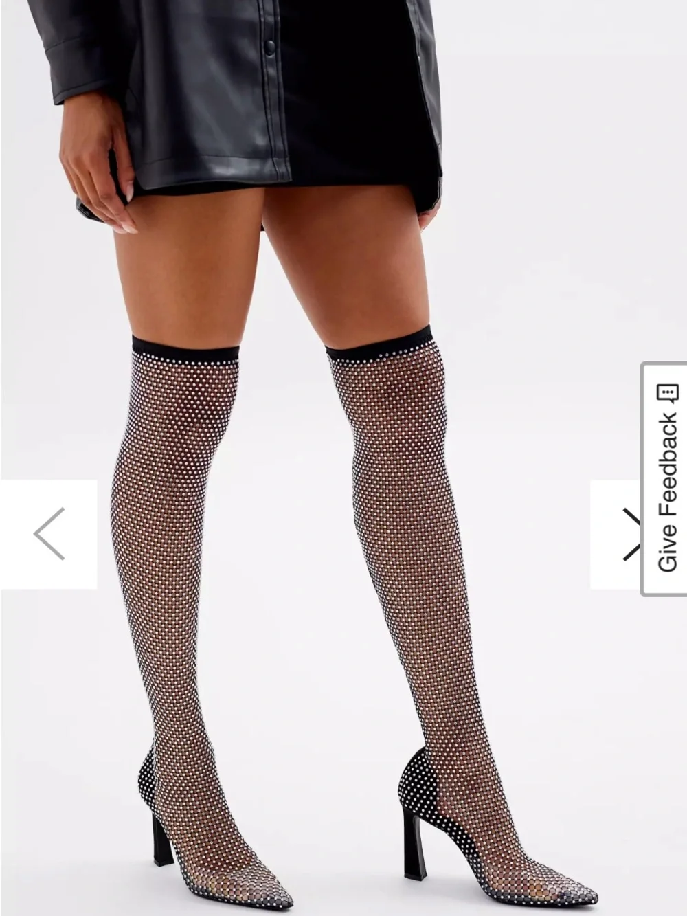 Steve Madden Black Rhinestone Over-the-Knee Boots